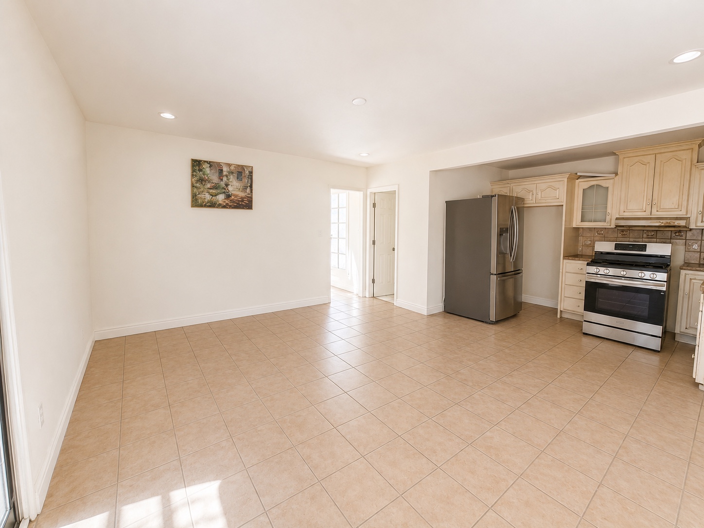 Bright remodeled kitchen and living space
